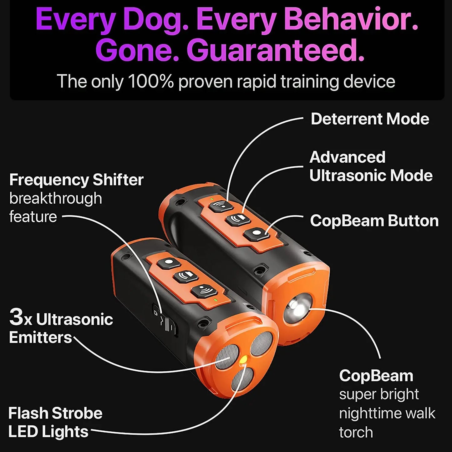 Dog Repeller - Anti Dog Bark Deterrent Device With LED Flashlight