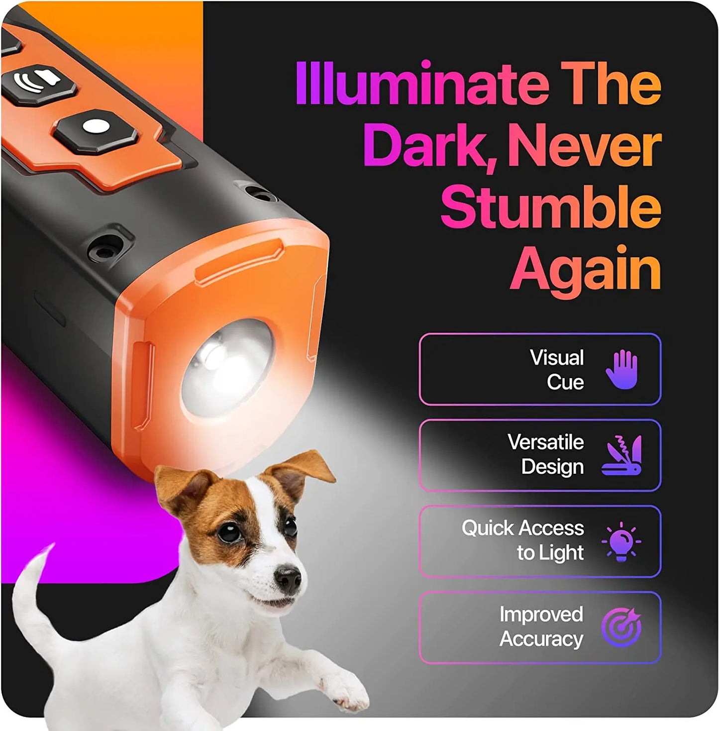 Dog Repeller - Anti Dog Bark Deterrent Device With LED Flashlight